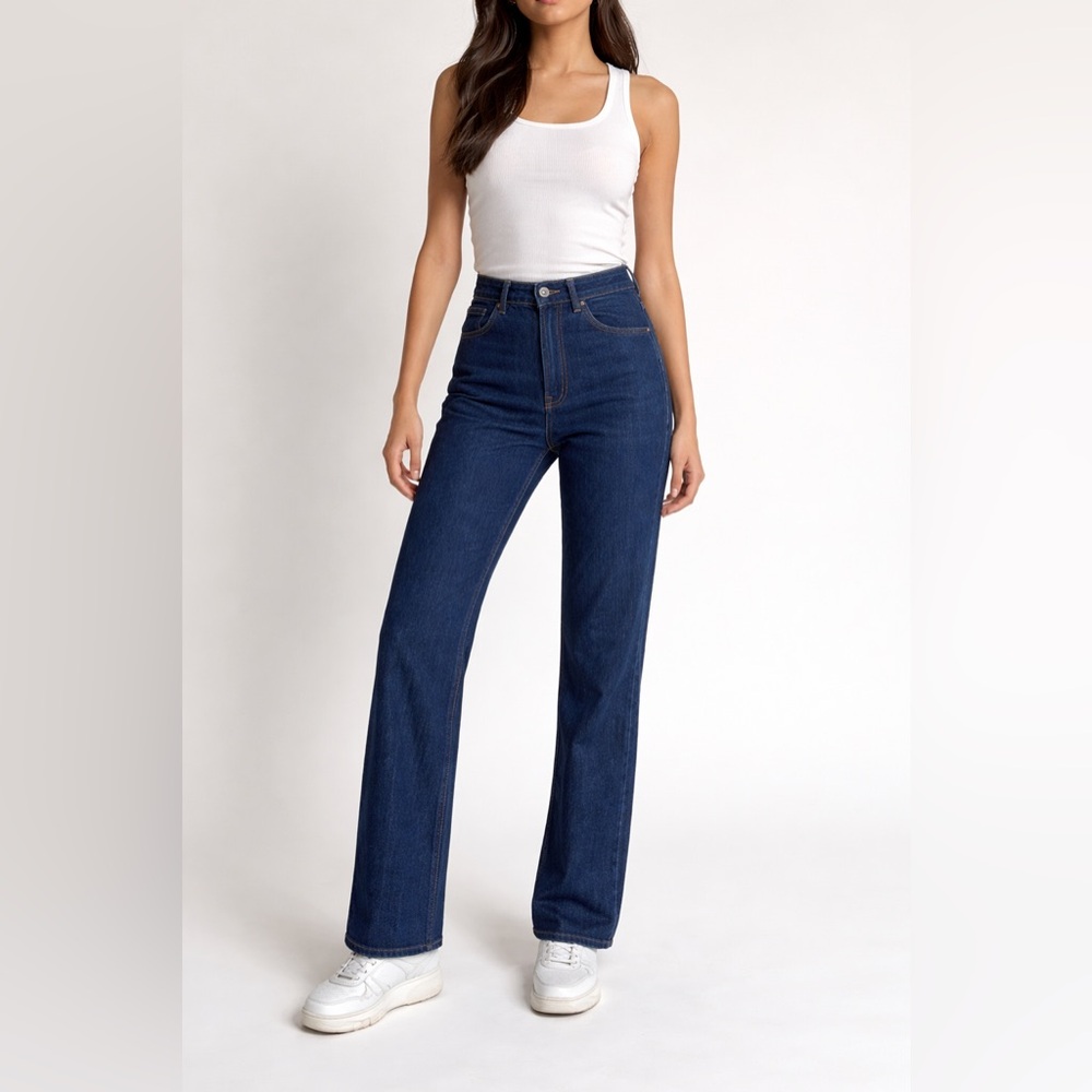 Oscar de la Renta vintage high waisted wide leg jeans Sz 12 NWT.